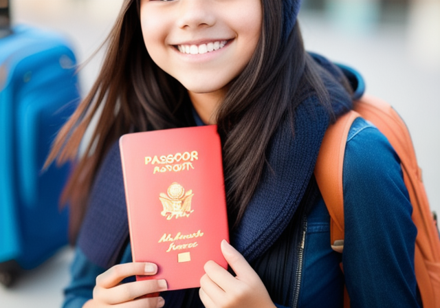 Teenager with passport