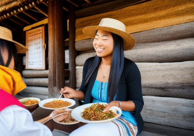 Traveler immersing in local culture