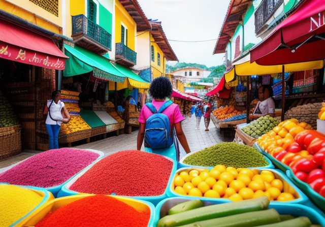 Young traveler exploring a vibrant market