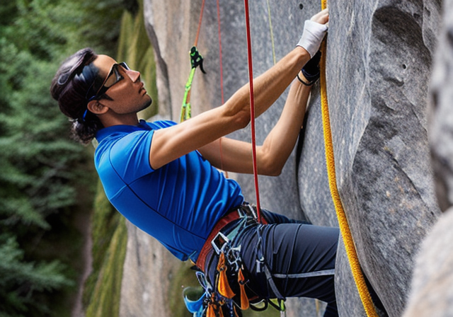 Climber using the jamming technique in a narrow crack