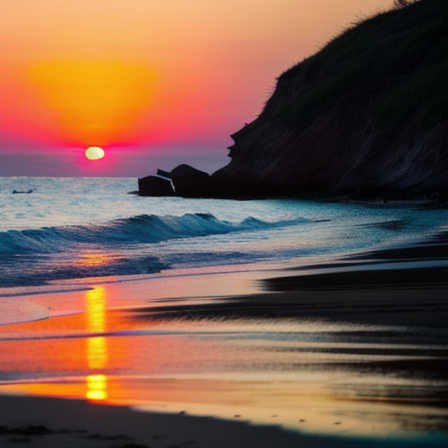 Solo traveler enjoying a sunset at a remote beach