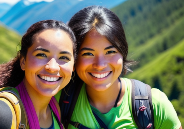 Dois amigos caminhando juntos em uma paisagem pitoresca