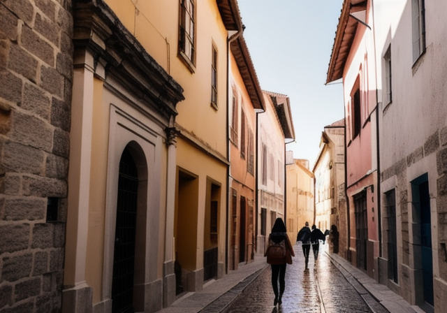 Caminhando pelas ruas de uma cidade histórica