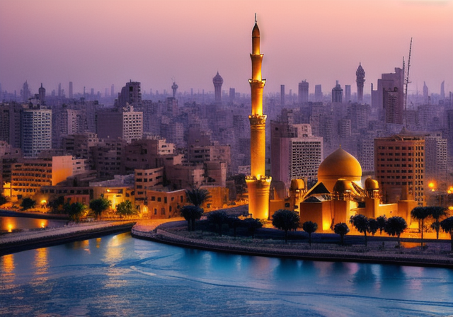 Cairo skyline at sunset