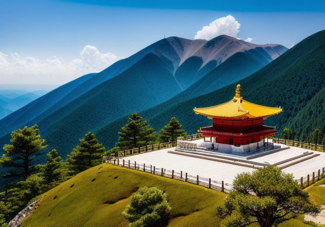 Meditação em um templo no topo de uma montanha