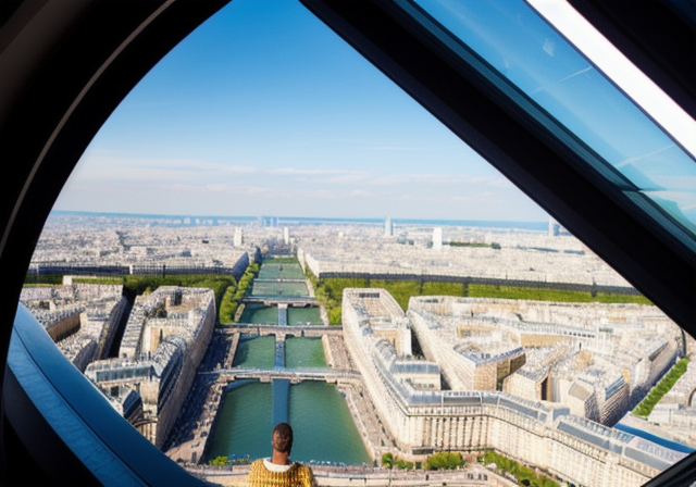 Panoramic view of Paris from the top of the Eiffel Tower