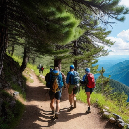 Group of solo travelers hiking